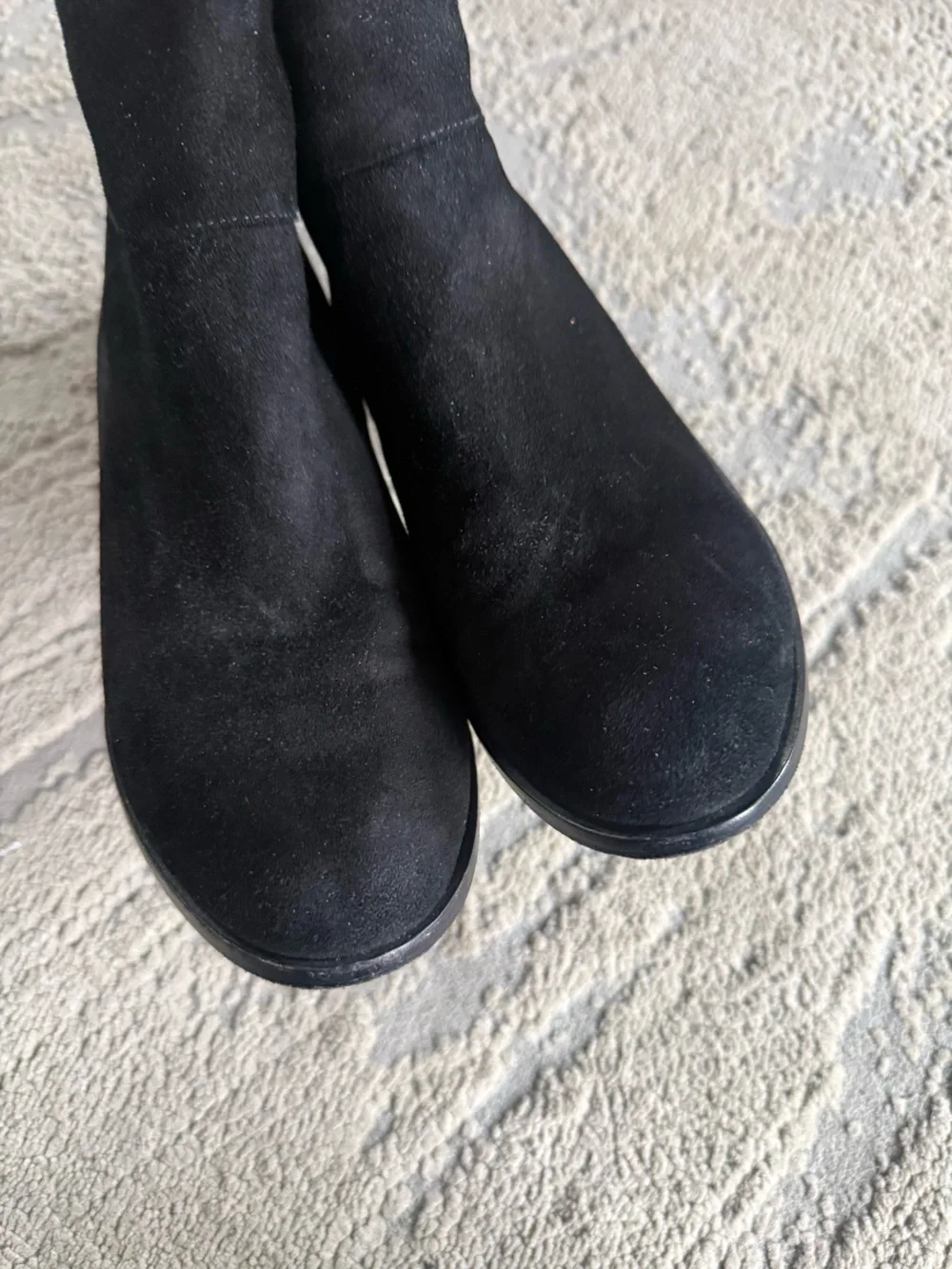 Eileen Fisher Black suede Leather ankle boots block heel 7.5